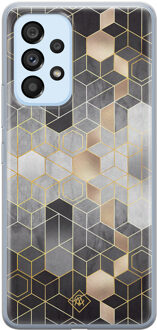 Casimoda Samsung Galaxy A33 siliconen hoesje - Grey cubes Grijs/zilverkleurig
