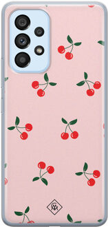 Casimoda Samsung Galaxy A33 siliconen hoesje - Kersjes Roze, Transparant