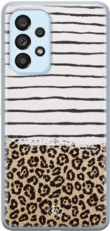 Casimoda Samsung Galaxy A33 siliconen hoesje - Leopard lines Bruin/beige