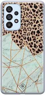 Casimoda Samsung Galaxy A33 siliconen hoesje - Luipaard marmer mint Bruin/beige, Mint