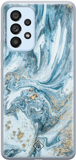 Casimoda Samsung Galaxy A33 siliconen hoesje - Marble sea Blauw