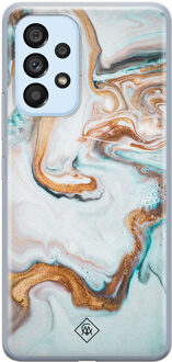 Casimoda Samsung Galaxy A33 siliconen hoesje - Marmer blauw goud Blauw, Goudkleurig