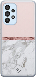 Casimoda Samsung Galaxy A33 siliconen hoesje - Rose all day Grijs/zilverkleurig, Roze