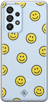 Casimoda Samsung Galaxy A33 siliconen hoesje - Smileys Geel, Transparant