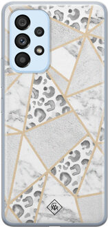 Casimoda Samsung Galaxy A33 siliconen hoesje - Stone & leopard print Bruin/beige
