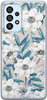 Casimoda Samsung Galaxy A33 siliconen hoesje - Touch of flowers Blauw