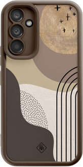 Casimoda Samsung Galaxy A34 bruine case - Abstract almond shapes Bruin/beige