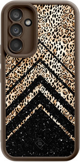 Casimoda Samsung Galaxy A34 bruine case - Luipaard chevron Bruin/beige