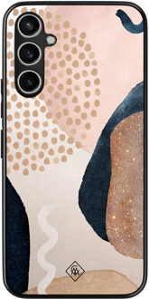 Casimoda Samsung Galaxy A34 hoesje - Abstract dots Bruin/beige
