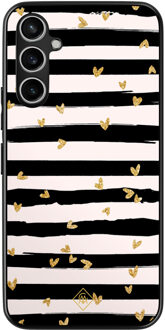 Casimoda Samsung Galaxy A34 hoesje - Hart streepjes Groen