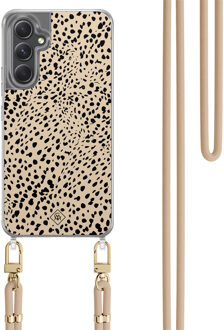 Casimoda Samsung Galaxy A34 hoesje met beige koord - Spot on Bruin/beige