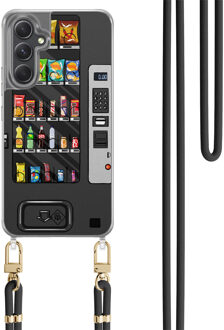 Casimoda Samsung Galaxy A34 hoesje met zwart koord - Snoepautomaat Zwart, Multi