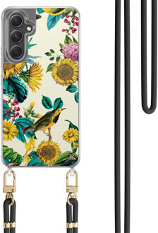 Casimoda Samsung Galaxy A34 hoesje met zwart koord - Sunflowers Geel, Multi