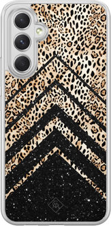 Casimoda Samsung Galaxy A34 hybride hoesje - Chevron luipaard Bruin/beige