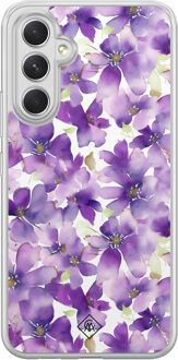 Casimoda Samsung Galaxy A34 hybride hoesje - Floral violet Paars