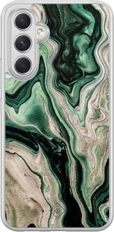 Casimoda Samsung Galaxy A34 hybride hoesje - Green waves Groen