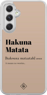 Casimoda Samsung Galaxy A34 hybride hoesje - Hakuna matata Bruin/beige