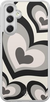 Casimoda Samsung Galaxy A34 hybride hoesje - Hart swirl zwart