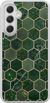 Casimoda Samsung Galaxy A34 hybride hoesje - Kubus groen