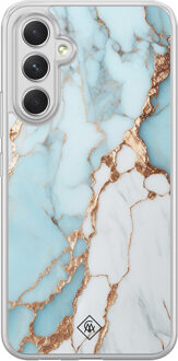 Casimoda Samsung Galaxy A34 hybride hoesje - Marmer lichtblauw