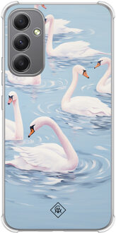 Casimoda Samsung Galaxy A34 shockproof hoesje - Flower touch Blauw