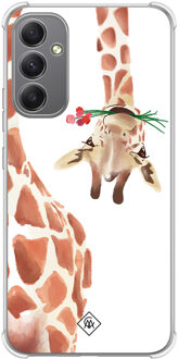 Casimoda Samsung Galaxy A34 shockproof hoesje - Giraffe Bruin/beige