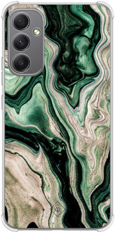 Casimoda Samsung Galaxy A34 shockproof hoesje - Green waves Groen