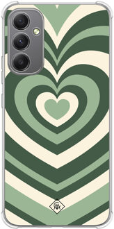 Casimoda Samsung Galaxy A34 shockproof hoesje - Groen hart swirl