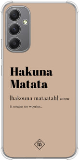 Casimoda Samsung Galaxy A34 shockproof hoesje - Hakuna matata Bruin/beige