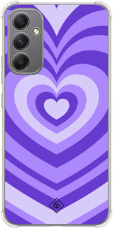 Casimoda Samsung Galaxy A34 shockproof hoesje - Hart swirl paars