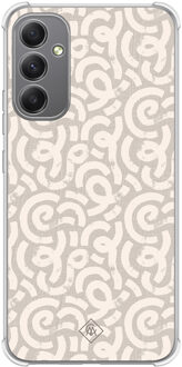 Casimoda Samsung Galaxy A34 shockproof hoesje - Ivory abstraction Bruin/beige