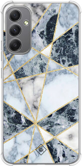 Casimoda Samsung Galaxy A34 shockproof hoesje - Marmer blauw