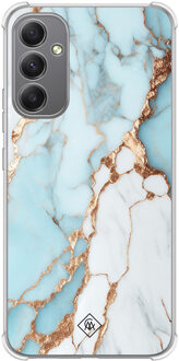 Casimoda Samsung Galaxy A34 shockproof hoesje - Marmer lichtblauw