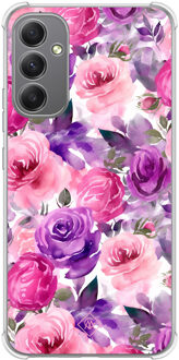 Casimoda Samsung Galaxy A34 shockproof hoesje - Rosy blooms Paars