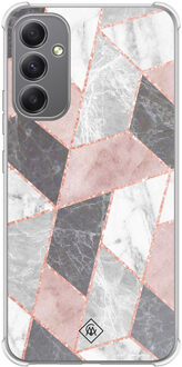 Casimoda Samsung Galaxy A34 shockproof hoesje - Stone grid Roze