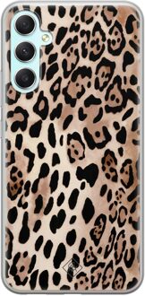 Casimoda Samsung Galaxy A34 siliconen hoesje - Golden wildcat Bruin/beige