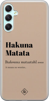 Casimoda Samsung Galaxy A34 siliconen hoesje - Hakuna matata Bruin/beige