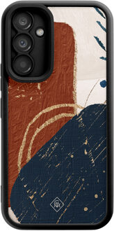 Casimoda Samsung Galaxy A34 zwarte case - Abstract terracotta Multi