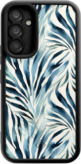 Casimoda Samsung Galaxy A34 zwarte case - Japandi waves Blauw