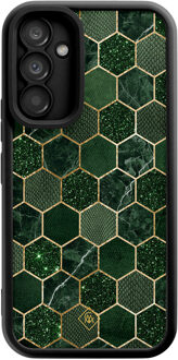 Casimoda Samsung Galaxy A34 zwarte case - Kubus groen