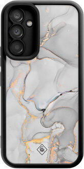 Casimoda Samsung Galaxy A34 zwarte case - Marmer grijs Grijs/zilverkleurig
