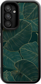 Casimoda Samsung Galaxy A34 zwarte case - Monstera leaves Groen