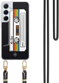 Casimoda Samsung Galaxy A35 hoesje met zwart koord - Cassette mixtape