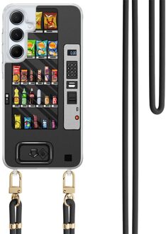 Casimoda Samsung Galaxy A35 hoesje met zwart koord - Snoepautomaat Zwart, Multi