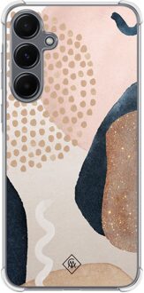 Casimoda Samsung Galaxy A35 shockproof hoesje - Abstract dots Bruin/beige