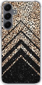 Casimoda Samsung Galaxy A35 shockproof hoesje - Chevron luipaard Bruin/beige
