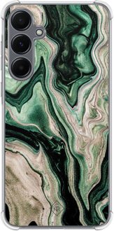 Casimoda Samsung Galaxy A35 shockproof hoesje - Green waves Groen