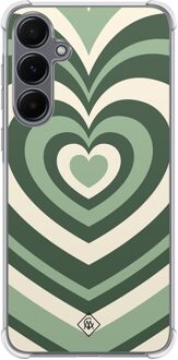 Casimoda Samsung Galaxy A35 shockproof hoesje - Groen hart swirl