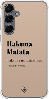 Casimoda Samsung Galaxy A35 shockproof hoesje - Hakuna matata Bruin/beige