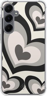 Casimoda Samsung Galaxy A35 shockproof hoesje - Hart swirl zwart